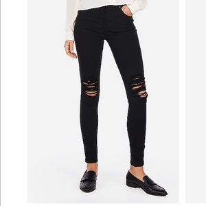 Express High Waisted Black Jeans 4 Short